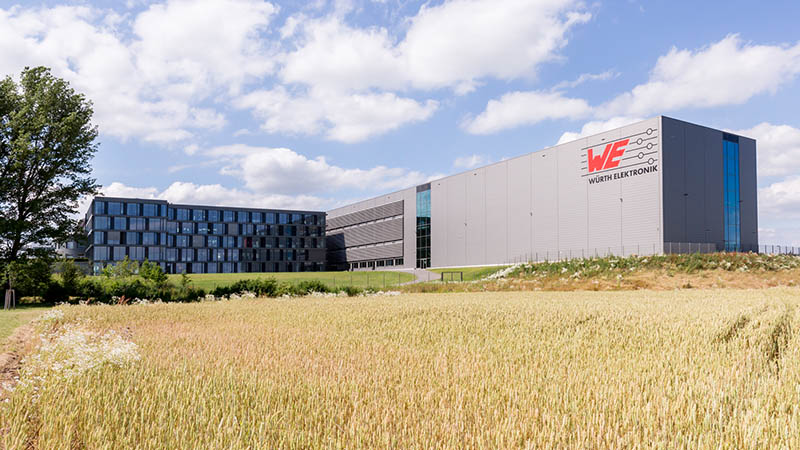 Front view from a field of the Wurth Elektronik distribution center