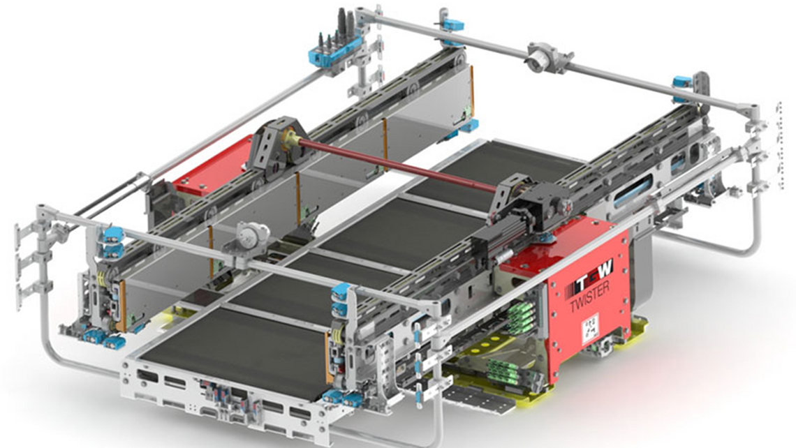 3D rendering of a twister load handling device for the TGW Logistics mini load system